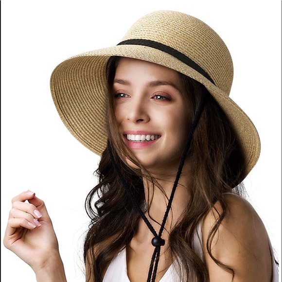 Furtalk Accessories - NWT Furtalk Straw Foldable Crushable Beach Hat